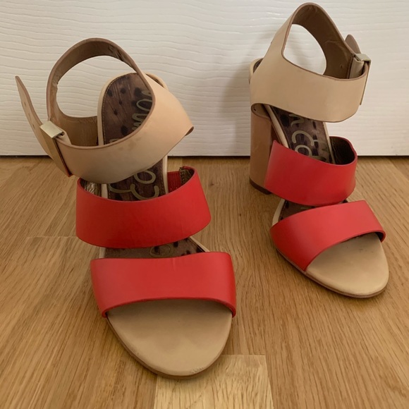 Sam Edelman red sandal heels size 7 - Picture 7 of 8